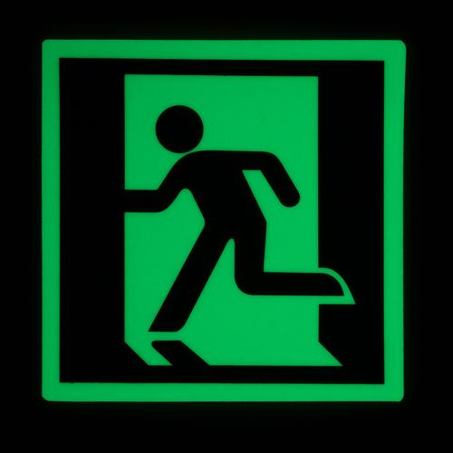 Photoluminescent Running Man Left Directional Sign – lumastrobe.com